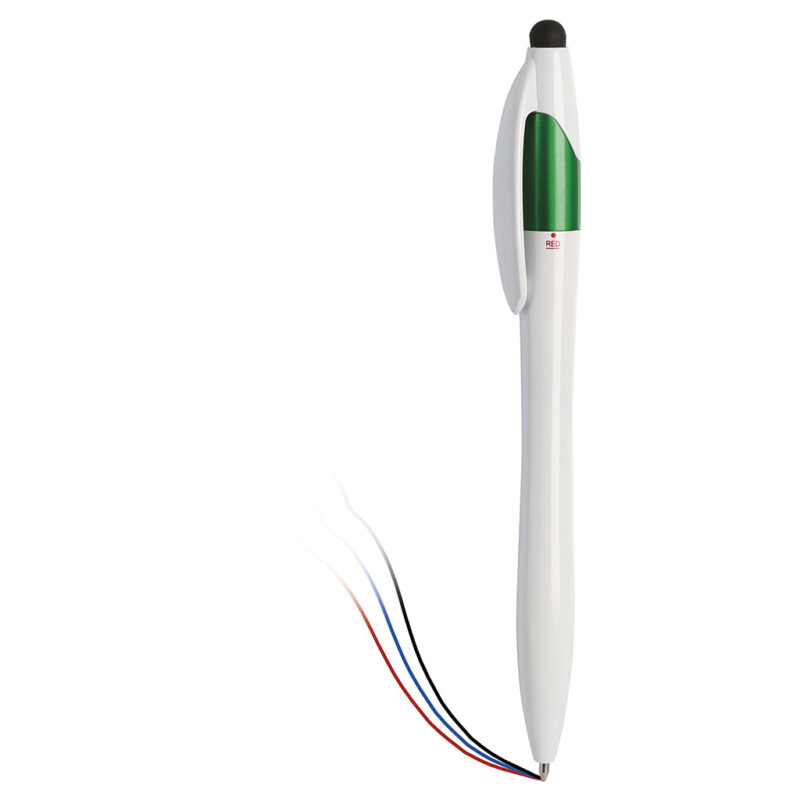 Penna a sfera a 3 colori con touch screen in plastica
