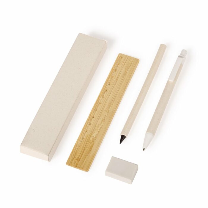 Set cancelleria in cartone del latte