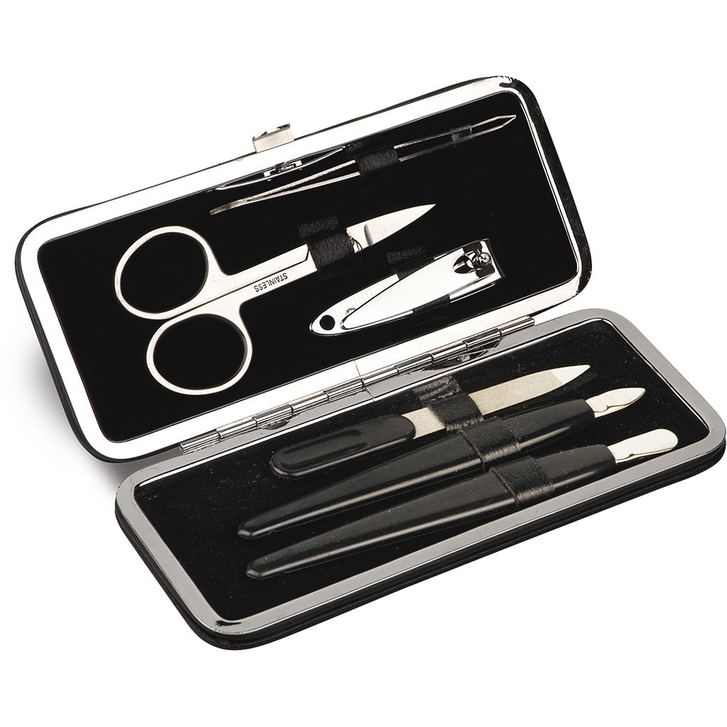 Set manicure da viaggio in metallo e pu