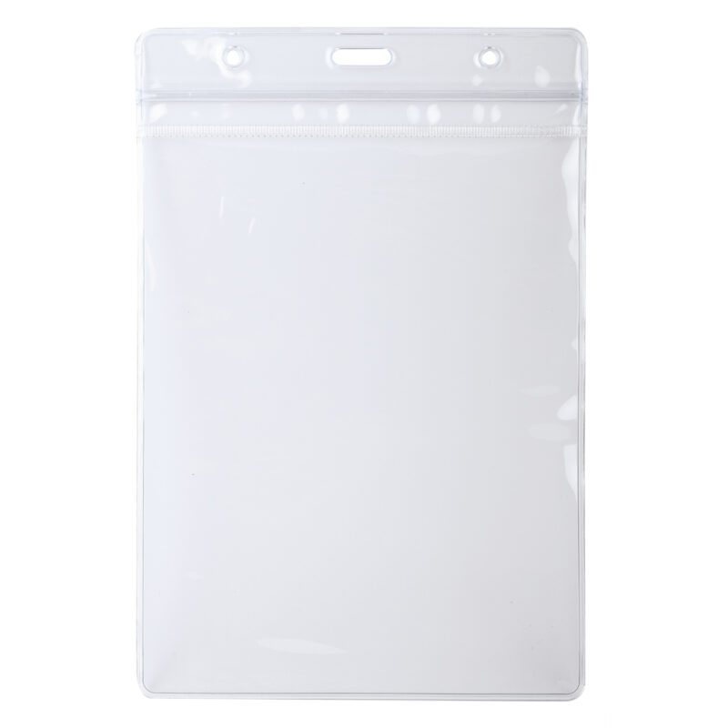 Bustina verticale porta badge in plastica