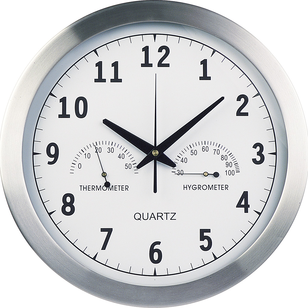 Orologio da parete  in alluminio e vetro