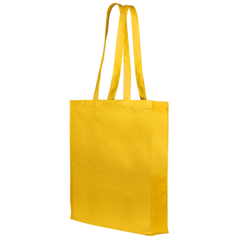 Borsa shopper con soffietto in cotone twill
