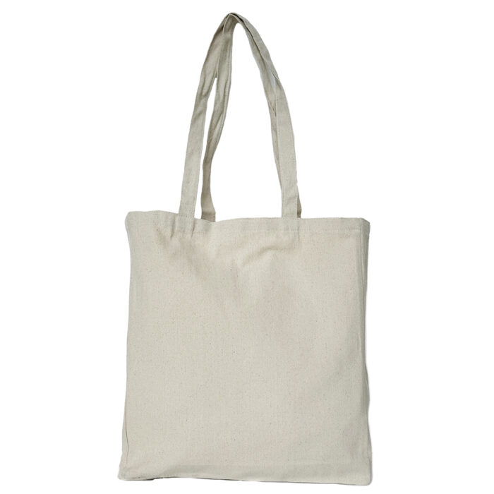 Borsa shopper con soffietto colore natural in cotone twill