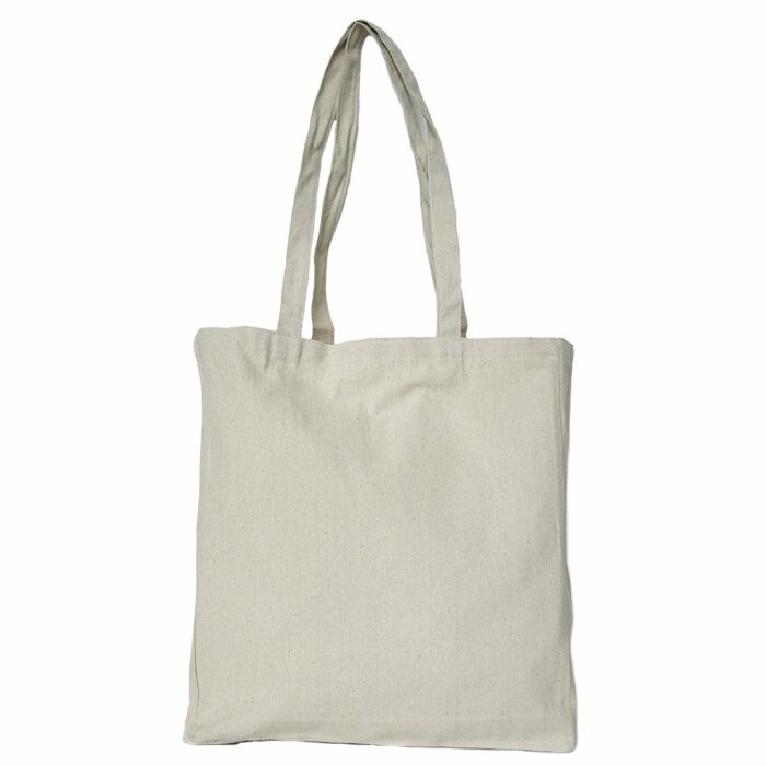 Borsa shopper con soffietto colore natural in cotone twill