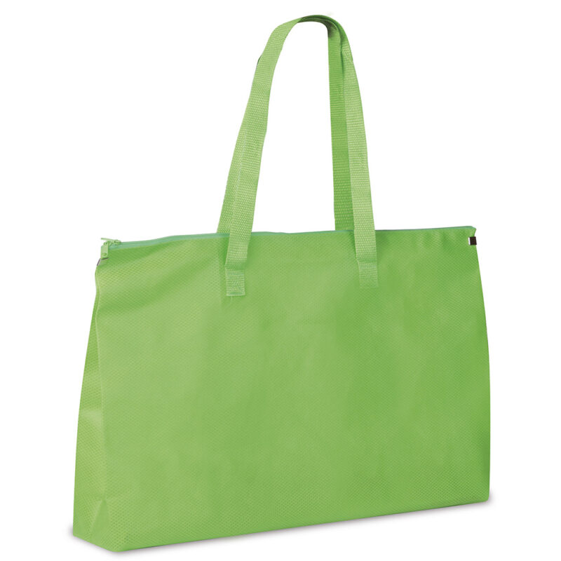 Borsa shopping con chiusura lampo in tnt