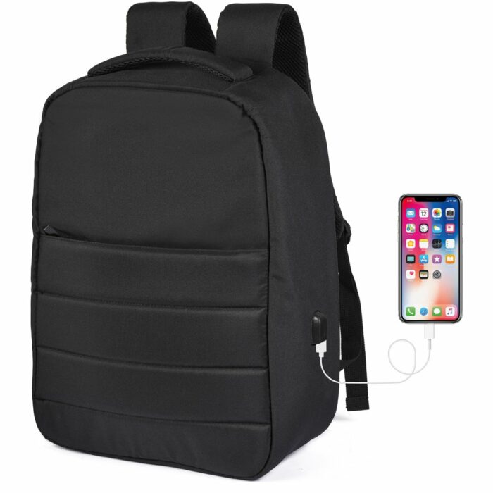 Zaino antitaccheggio in rpet 300d con uscita usb