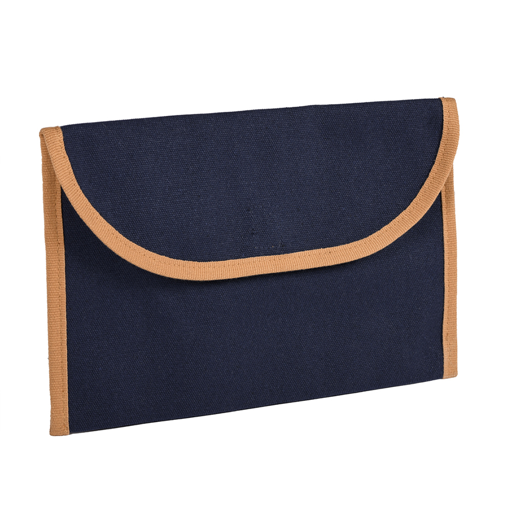 Busta porta documenti vintage in policotone canvas e pvc
