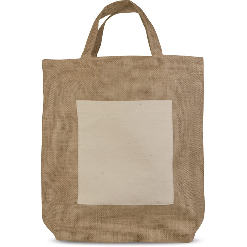 Borsa shopper in iuta e cotone