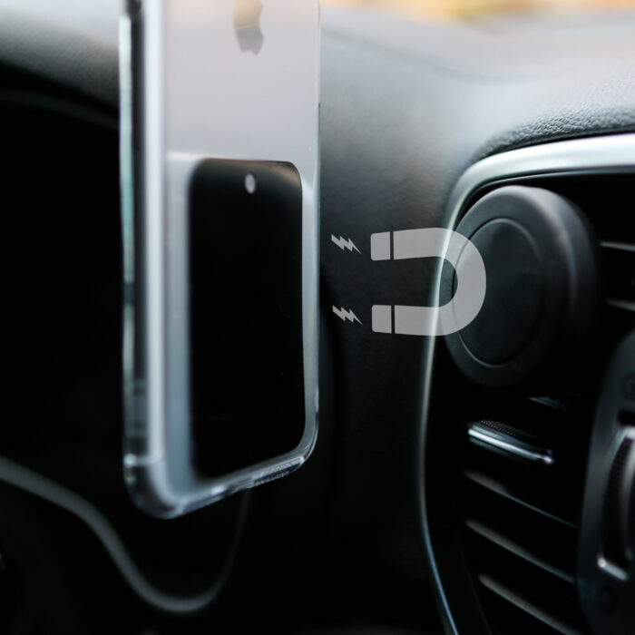 Porta cellulare magnetico in plastica