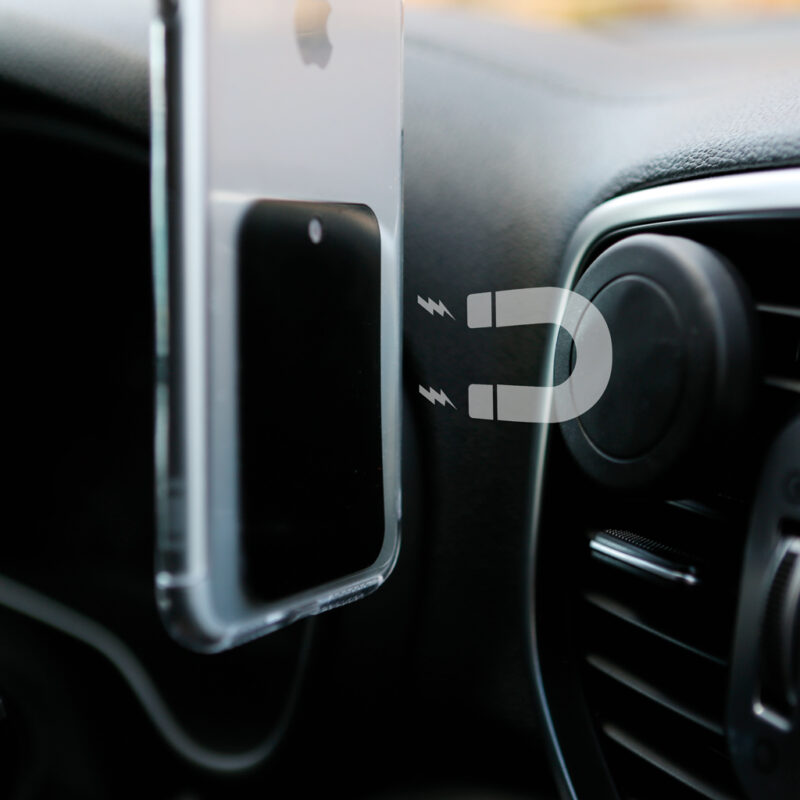 Porta cellulare magnetico in plastica